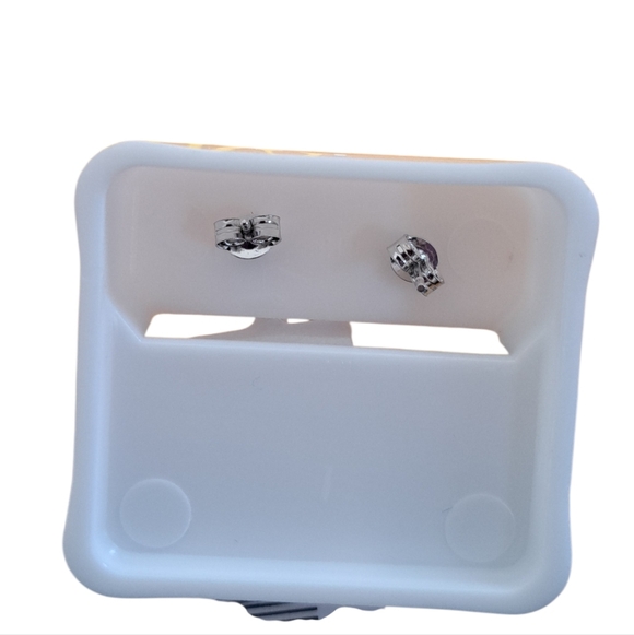 Sterling Silver Moissanite Earrings NWT - Picture 3 of 3